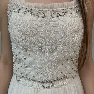 sherri hill size 2 white beaded 2-piece formal/prom/wedding dress
